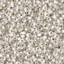 Miyuki rocailles Perlen 11/0 - Matted silver lined crystal 11-1F